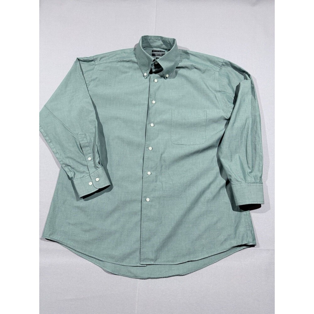 Dockers Never Iron Green Cotton Men’s Large Long Sleeve Button Down